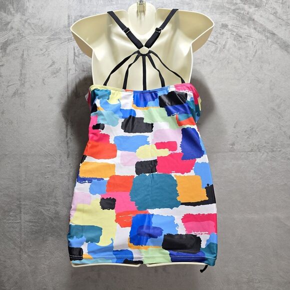 Holipick Tankini Top Swimsuit Top Size XL‎ Racerback U Neck Tie Side Drawstrings - Picture 3 of 7